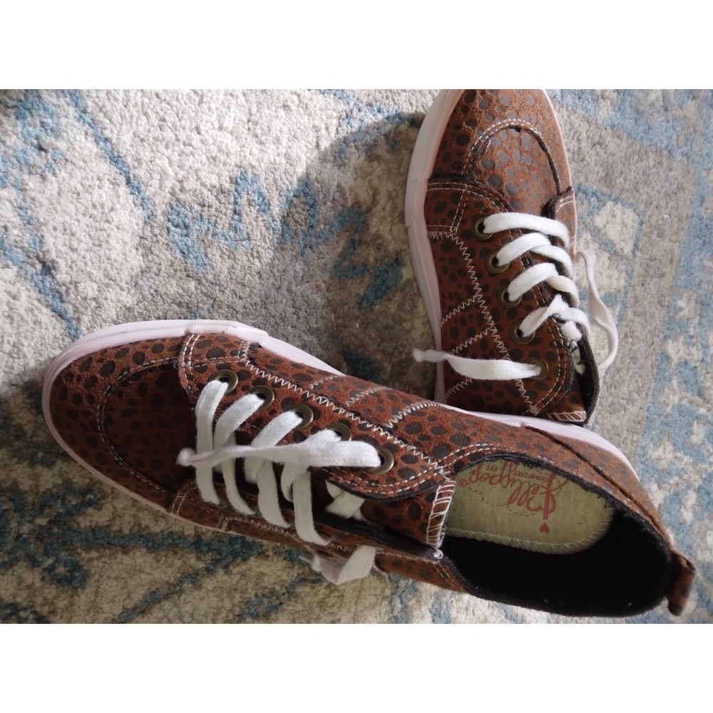 JELLY POP women's sneaker leopard print size 9 lace up